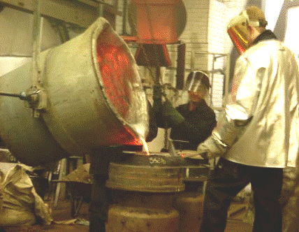 Pouring the metal